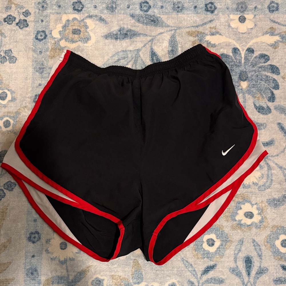 Nike Women's Black Shorts with Red Trim